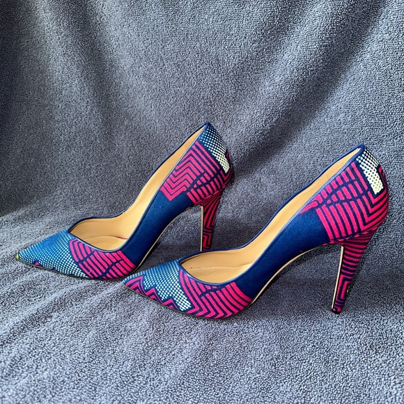Tamara Mellon Vamp Multi Color Fabric Pump - Picture 5 of 7